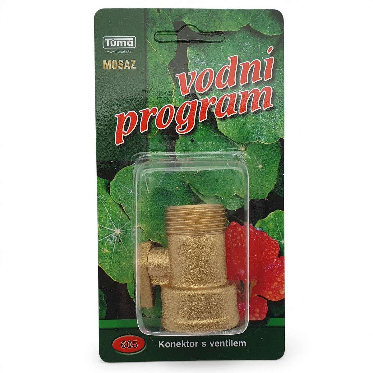 Konektor s ventilem s 3/4" vnitřním a vnějším závitem z mosazi 605 4 Rozdvojka bez ventilu pro rychlospojky z mosazi 610