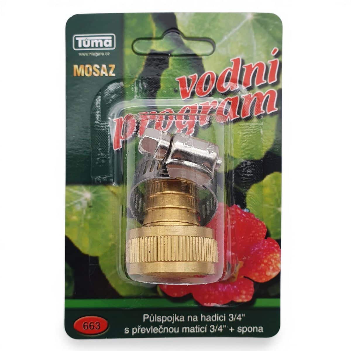 Půlspojka trn na 3/4" zahradní hadici s maticí 3/4" mosaz blistr 663 2 Půlspojka trn na 3/4" zahradní hadici s maticí 3/4" mosaz blistr 663 - Obrázek 2