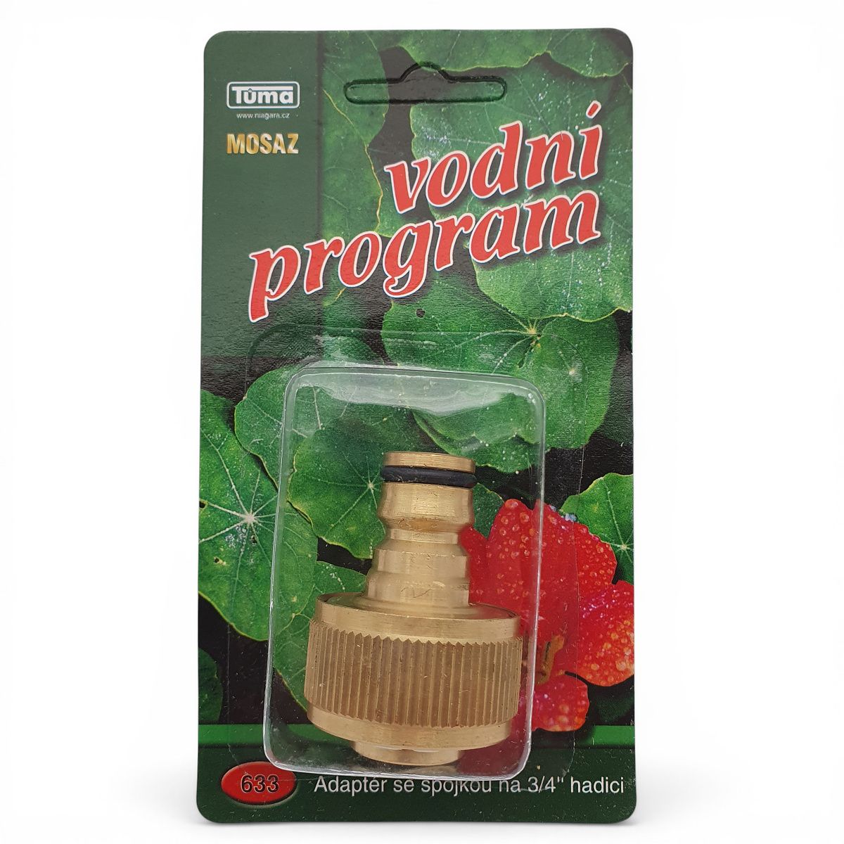Spojka 3/4" na zahradní hadici s adaptérem na rychlospojku mosaz blistr 633 4 Spojka 3/4" na zahradní hadici s adaptérem na rychlospojku mosaz blistr 633 - Obrázek 4